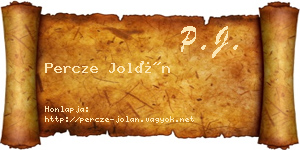 Percze Jolán névjegykártya