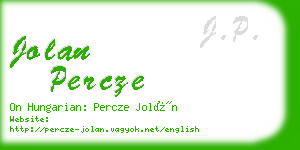 jolan percze business card